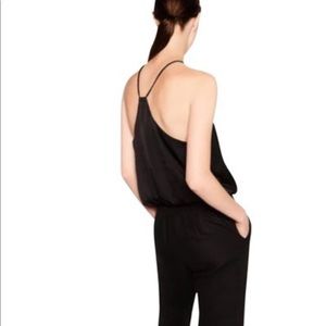 ZARA BLACK HALTER NECK SATIN BODYSUIT TANK Large